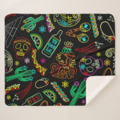 Mexico Fiesta Patroon Sherpa Deken (Voorkant (horizontaal))