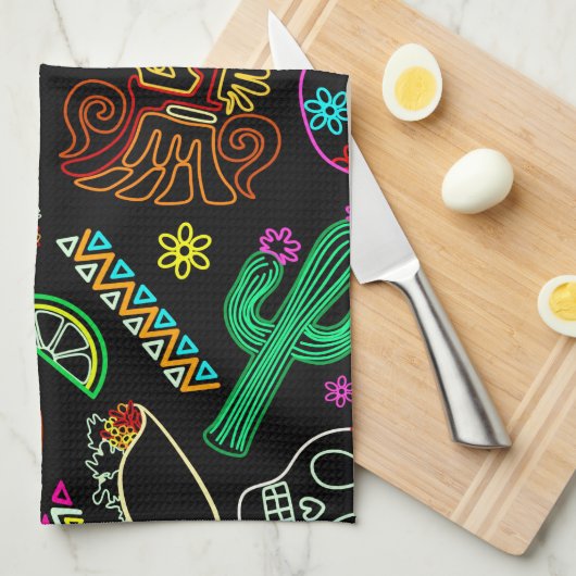 Mexico Fiesta Patroon Theedoek (Quarter Fold)