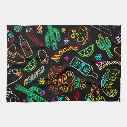 Mexico Fiesta Patroon Theedoek (Horizontaal)