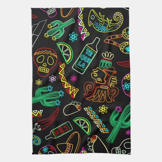 Mexico Fiesta Patroon Theedoek (Verticaal)