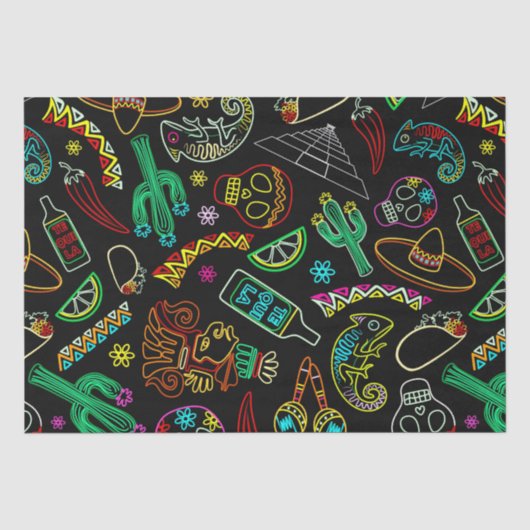 Mexico Fiesta Patroon Tissuepapier (Voorkant)
