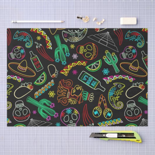 Mexico Fiesta Patroon Tissuepapier (Craft)