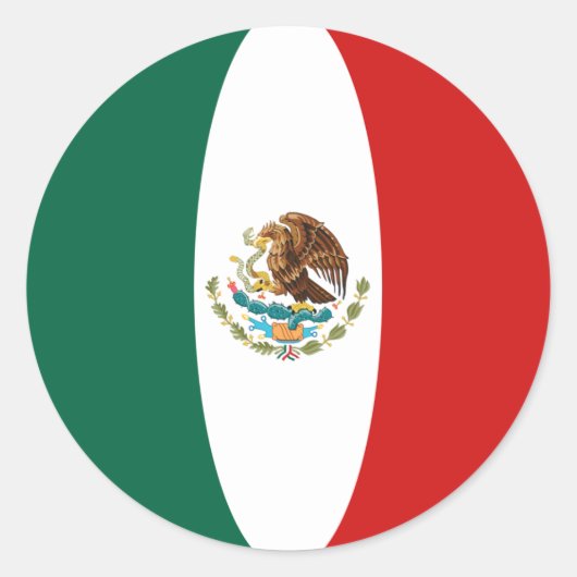 Mexico Fisheye Vlag Sticker (Voorkant)