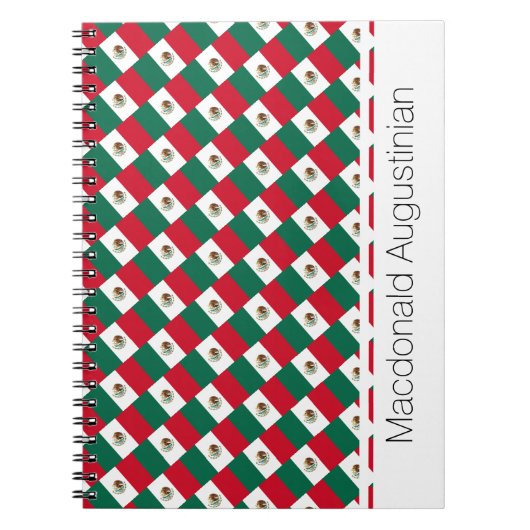 MEXICO FLAG Custom Naam toevoegen Notitieboek Jour (Voorkant)