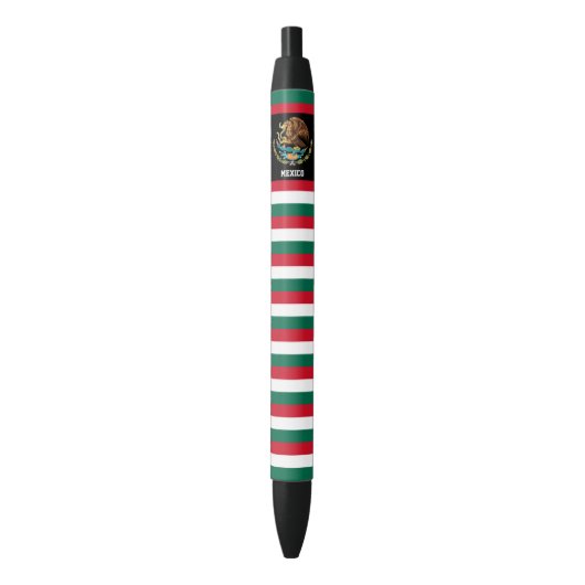 Mexico Flag Cute Patriotic Zwarte Inkt Pen (Voorkant Verticaal)