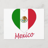 Mexico Flag Heart Briefkaart (Voorkant)
