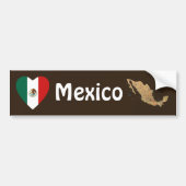 Mexico Flag Heart + Map Bumpersticker (Voorkant)