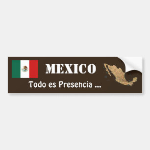 Mexico Flag + Map Bumpersticker