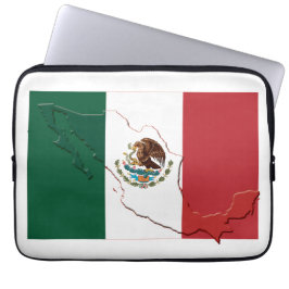 MEXICO Flag Map Patriottic Computer GREEN Laptop Sleeve
