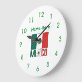 Mexico Flag Personalized Round  Grote Klok (Hoek)