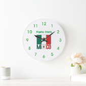 Mexico Flag Personalized Round  Grote Klok (Huis)