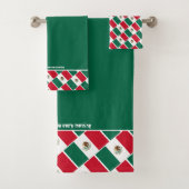 MEXICO FLAG Persoonlijke scripts GROEN Bad Handdoek (Insitu)