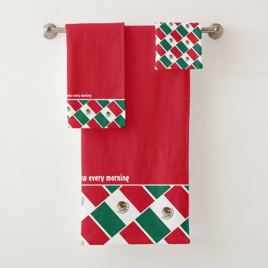 MEXICO FLAG Persoonlijke scripts RED Bad Handdoek (Insitu)