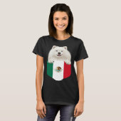 Mexico Flag Samoyed Dog In Pocket T-shirt (Voorkant volledig)
