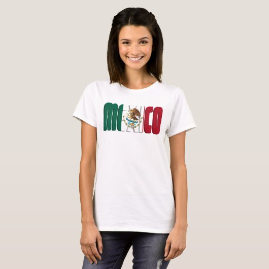 MEXICO Flag Text T-shirt (Voorkant volledig)