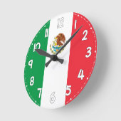 Mexico Flag Wall Clock - Flag of Mexico Ronde Klok (Hoek)