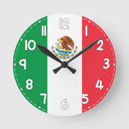 Mexico Flag Wall Clock - Flag of Mexico Ronde Klok