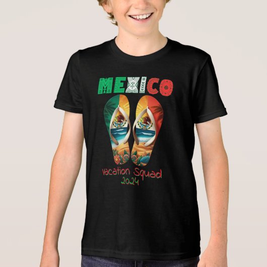 Mexico Flip Flop Vakantie Tropisch uitje Ontwerp Tri-Blend Shirt (Voorkant)