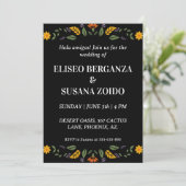 Mexico Floral Mexicaanse bruiloft uitnodigingen (Staand voorkant)
