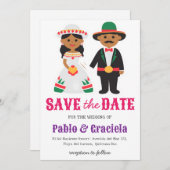 Mexico Flowers Mexican Save the Date Kaart (Voorkant / Achterkant)