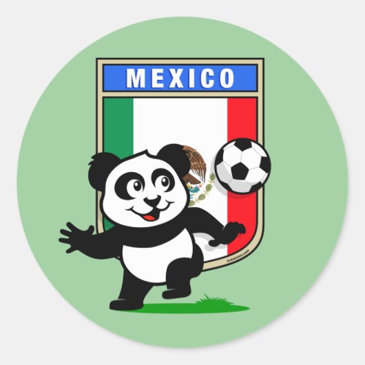 Mexico Football Panda Ronde Sticker (Voorkant)