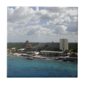 Mexico-gebouwen en oceaan tegeltje