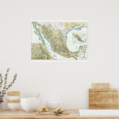 "Mexico: Gedetailleerde kaart van 1916 ... Poster (Keuken)