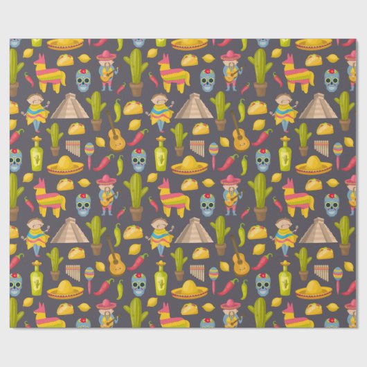 Mexico Geïnspireerd patroon Cadeaupapier (Vlak)