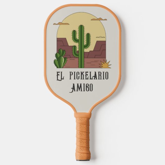 Mexico geïnspireerde belettering, Desert cactus pl Pickleball Paddle (Voorkant)