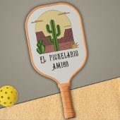 Mexico geïnspireerde belettering, Desert cactus pl Pickleball Paddle