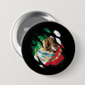 Mexico Geknipte vlag Ronde Button 7,6 Cm (Voorkant /achterkant)