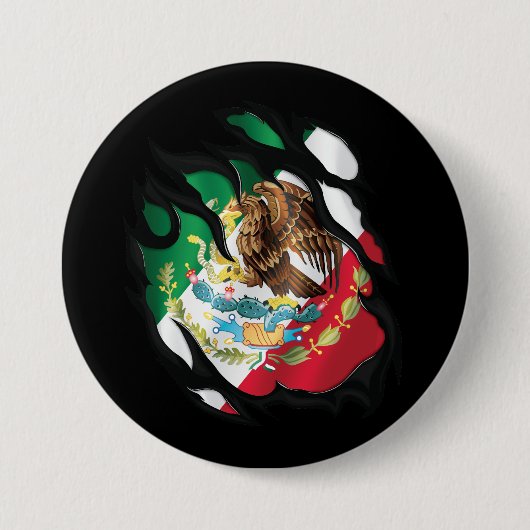 Mexico Geknipte vlag Ronde Button 7,6 Cm (Voorkant)