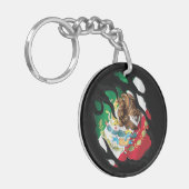 Mexico Geknipte vlag Sleutelhanger (Voorkant Links)