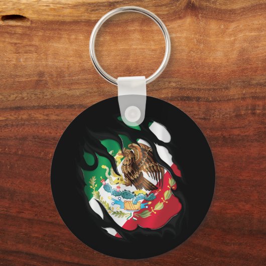 Mexico Geknipte vlag Sleutelhanger (Voorkant)