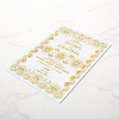 Mexico geschulpte papel picado bloemenwitte bruilo folie uitnodiging (Gedraaid)