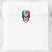 Mexico glimlachende schedelvlag ronde sticker (Tas)