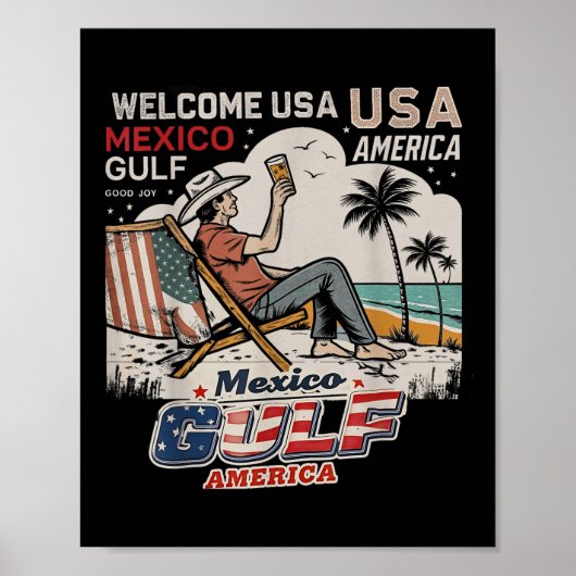 Mexico Golf Amerika Verenigde Staten Amerikaanse v Poster (Voorkant)