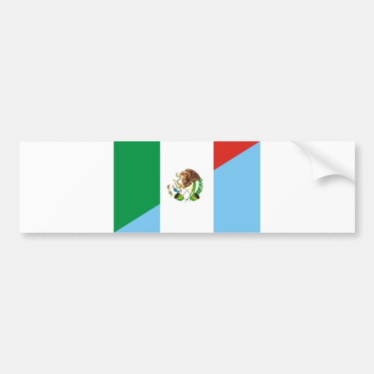 mexico guatemala halve vlag symbool bumpersticker (Voorkant)