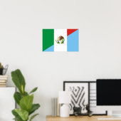 mexico guatemala halve vlag symbool poster (Thuiskantoor)