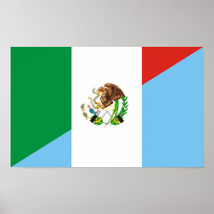 mexico guatemala halve vlag symbool poster