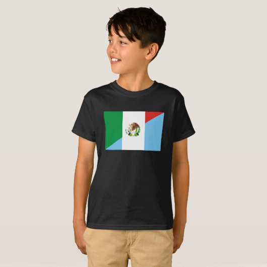 mexico guatemala halve vlag symbool t-shirt (Voorkant volledig)