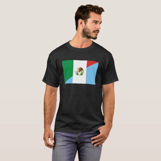 mexico guatemala halve vlag symbool t-shirt (Voorkant volledig)