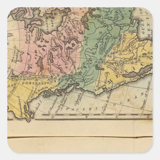 Mexico, Guatemala, WI, Noord-Amerika Vierkante Sticker (Voorkant)