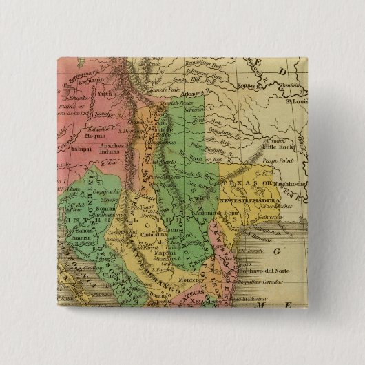 Mexico, Guatimala Vierkante Button 5,1 Cm (Voorkant)