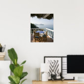 Mexico, Guerrero, Zihuatanejo. Cafétafel over Poster (Thuiskantoor)