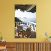 Mexico, Guerrero, Zihuatanejo. Kafeltabel over Canvas Afdruk (Insitu (Woonkamer))