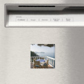 Mexico, Guerrero, Zihuatanejo. Kafeltabel over Magneet (Insitu (Vaatwasser))