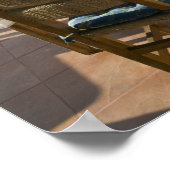 Mexico, Guerrero, Zihuatanejo. Kafeltabel over Poster (Hoek)