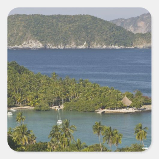 Mexico, Guerrero, Zihuatanejo. Playa Las Gatas- Vierkante Sticker (Voorkant)