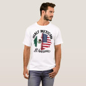 Mexico Half Mexicaans-Amerikaanse vlag mannen Vrou T-shirt (Voorkant volledig)